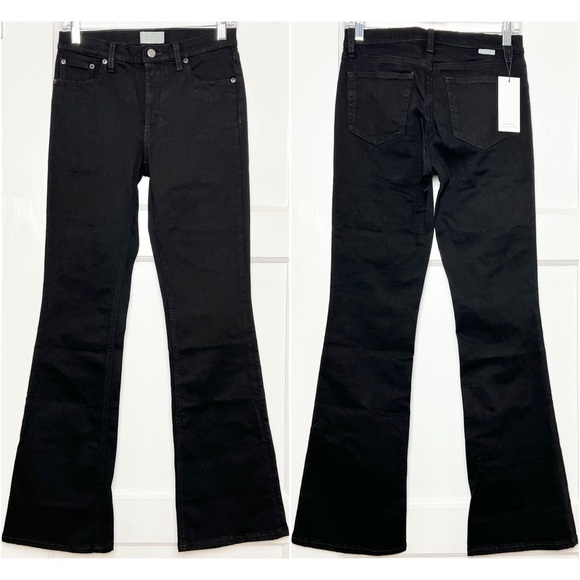 NWT BOYISH Black Stretch Denim High Rise Flare Leg 90s Bootcut Jeans 27 - Picture 2 of 9